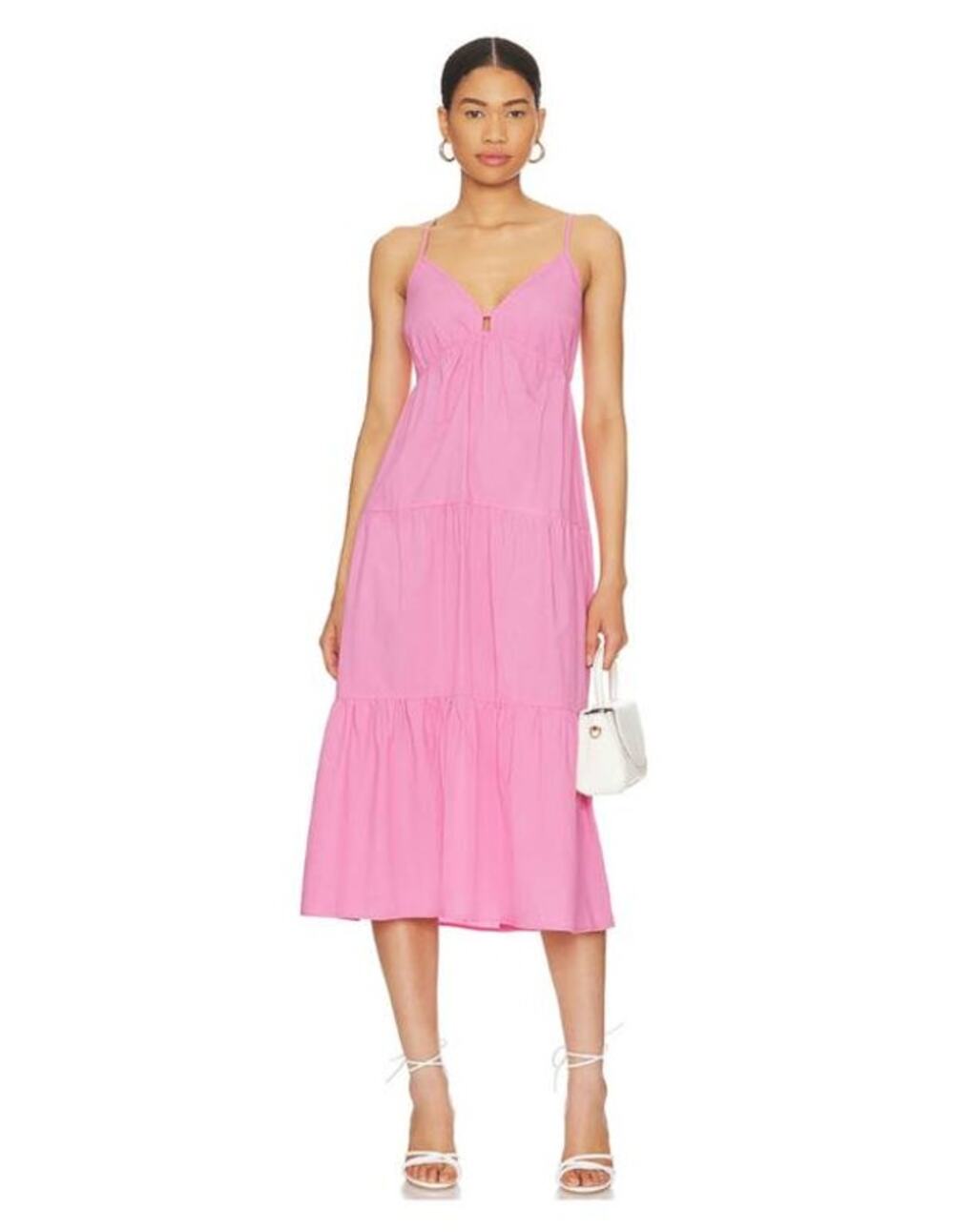 Rails Avril Sleeveless Midi Dress Hot Pink M NWT Resort Wear Festival Coastal